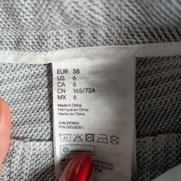 H&M Grey Plaid Trousers Size 6 - Classic Style - Picture 7 of 11